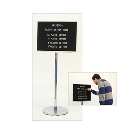 Non Adjustable Pedestal Felt Letter Board 24x18 with Aluminum Frame Single Sided
