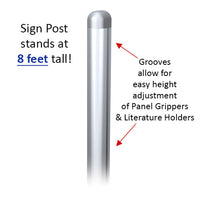 22x28 Panel Gripper POSTO-STAND is 8 Feet tall and is adjustable 