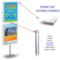 POSTO-STAND 8 Foot Floor Stand has slotted grooves to make easy height adjustments of the 22x28 Snap Frame