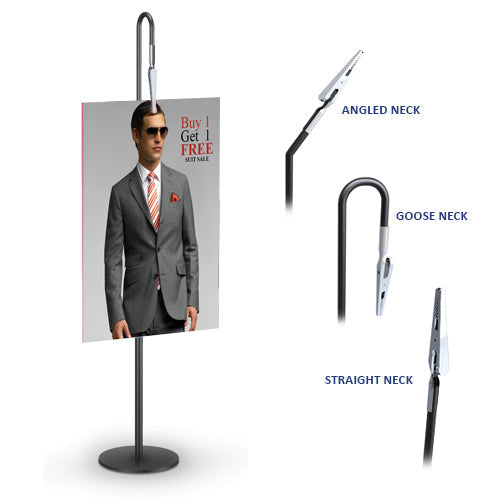 Quick Clip CounterTop SignHolder Display with 18" Pole