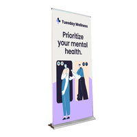 CAPSTONE Retractable Banner Stand | 33.5" Wide  Banner | Single Sided Adjustable Bannerstand