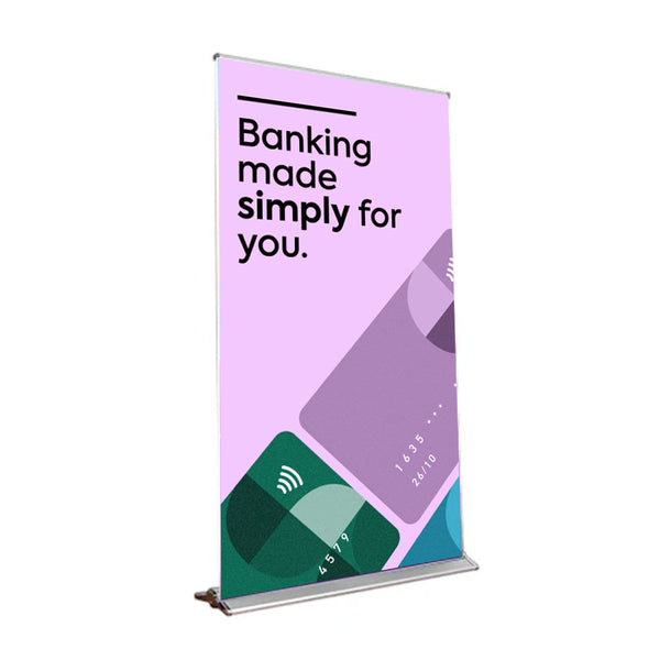 CAPSTONE Retractable Banner Stand | 39.25" Wide  Banner | Single Sided Adjustable Bannerstand