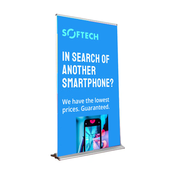 CAPSTONE Retractable Banner Stand | 47.25" Wide  Banner | Single Sided Adjustable Bannerstand