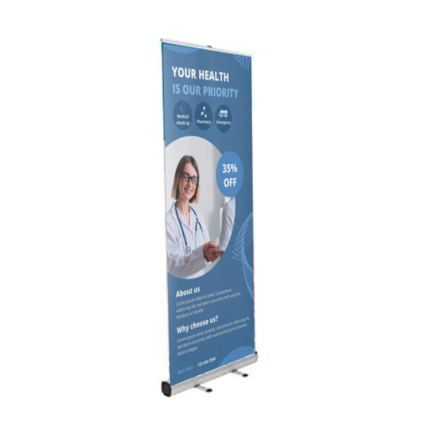 EVEREST Lightweight Retractable Banner Stand | 31.5" Wide Banner | Single Sided Bannerstand