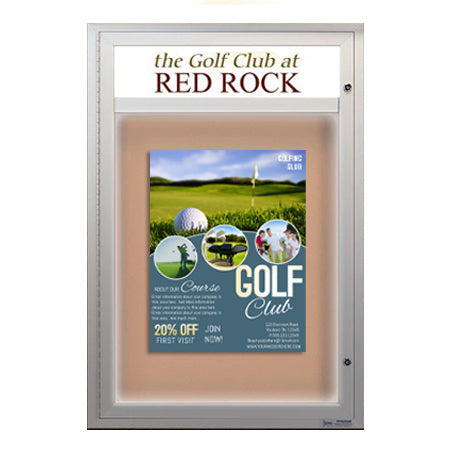 EXTREME WeatherPLUS™ Outdoor Enclosed Bulletin Boards with Personalized Message Header + LED Lights | Locking Metal Display Case in 15+ Sizes and Custom