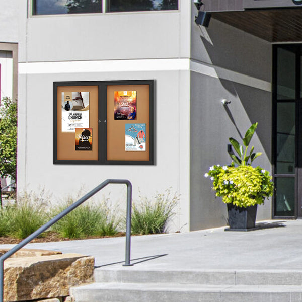 EXTREME WeatherPlus™ Enclosed Outdoor Bulletin Boards | Shown in 2 Door