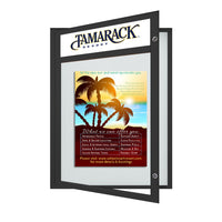 Outdoor Enclosed Poster Case with Weatherplus Upgrades, Black Frame Finish and Custom Header