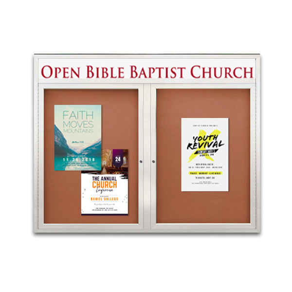 EXTREME WeatherPlus™ Enclosed Outdoor Poster Cases with Personalized Message Header | Locking 2 and 3 Door Display Cases in 35+ Sizes