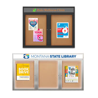 EXTREME WeatherPlus™ Enclosed Outdoor Poster Cases with Personalized Message Header | Available in 2 or 3 Doors