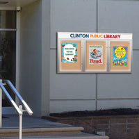 EXTREME WeatherPlus™ Enclosed Outdoor Poster Cases with Personalized Message Header | Shown in 3 Door Frame