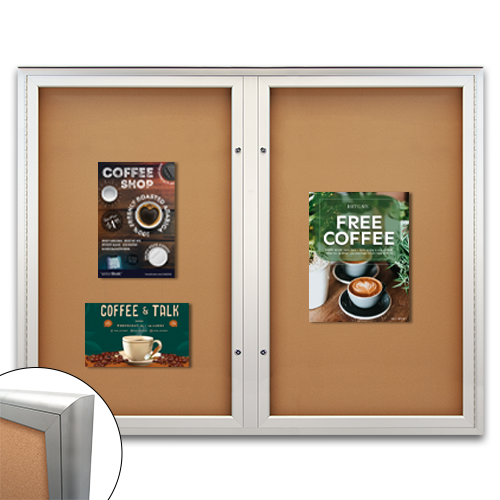 EXTREME WeatherPlus™ Radius Edge Enclosed Outdoor Poster Cases | Shown in 2-Door Frame