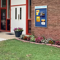 Weather Resistant Extra Large Outdoor Enclosed Poster Cases with Personalized Message Header 