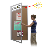 Extra Large Outdoor Enclosed Poster Cases with Header and Lights (XL Single Door SwingCase)