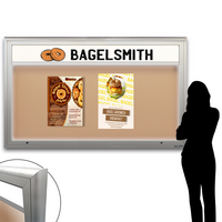 EXTREME WeatherPLUS™ XL Radius Edge Outdoor Enclosed Poster Cases Personalized Header + LED LIGHTS | Shown In Landscape Orientation