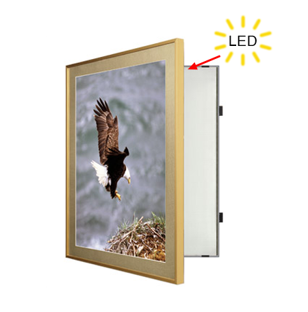 SwingFrame Decor Edge-Lit LED Light Boxes | Metal Framed Flat Top Profile 5 Lightbox Sizes and Custom