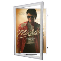 24x36 Movie Poster Frame | SwingFrame, Swing Open Changeable Metal Frame with Beveled Matboard