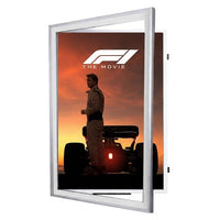 24x36 Movie Poster Frame | SwingFrame, Swing Open Changeable Metal Frame with Beveled Matboard