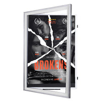 XL 36x48 Movie Poster Frame | Quick Change, Swing Open, SwingFrame with Matboard + 5 Metal Finishes