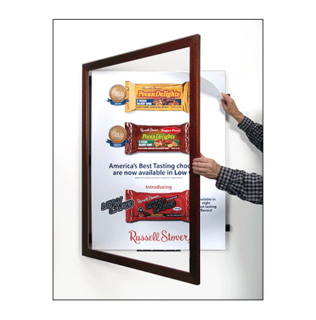 48 x 48 Frame for Posters Wood SwingFrame with #362 Flat Face Profile, Swing Open Quick Change
