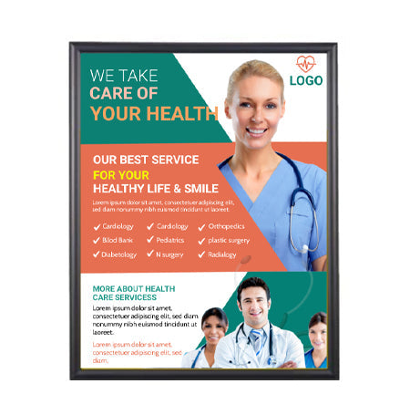 Wide Face 24x36 Poster SwingFrame 1-inch Wide Metal Frame Profile - Swings Open for Quick Changes