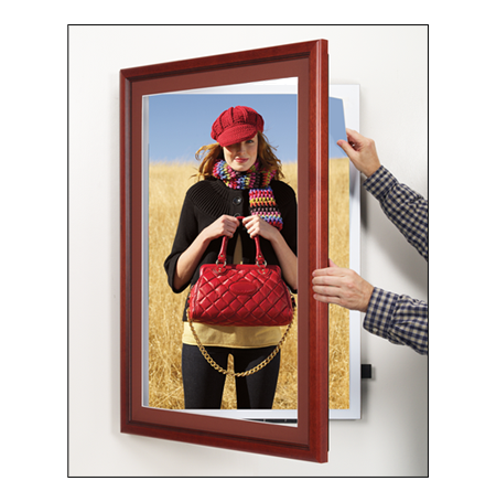 Wood 353 Poster Display SwingFrames 12x24 with Matboard