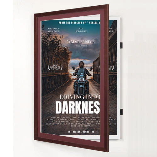 Wood 361 Poster Display SwingFrames 27x40 With Matboard