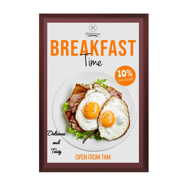 Wood 361 Poster Display SwingFrames 8.5x14 With Matboard