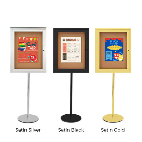 EXTREME WeatherPlus™ Enclosed Outdoor Poster Case Pedestal Display Stand | Available in 3 Frame Finishes