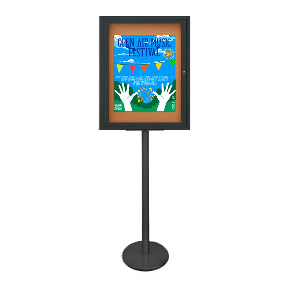 Pedestal Enclosed Outdoor Display Cases 8.5x11, 11x17, 18x24, 22x28 ...