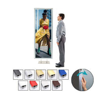 Double Pole Floor Stand 48x48 Sign Holder | Snap Frame 1 1/4" Wide