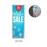 Double Pole Floor Stand 24x60 Sign Holder | Snap Frame 1 1/4" Wide