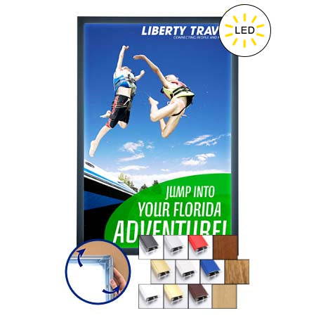 SwingSnap LED Poster Snap Frame 36x36 | Slim Fast Change Aluminum Snap Open Light Box in 12 Finishes