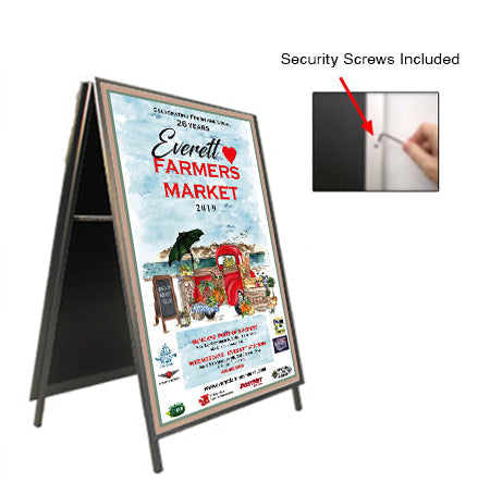 A-Frame 18x36 Sign Holder | with SECURITY SCREWS on Snap Frame 1 1/4" Wide