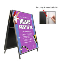 A-Frame 40x60 Sign Holder | with SECURITY SCREWS on Snap Frame 1 1/4" Wide