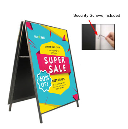 A-Frame 24x24 Sign Holder | with SECURITY SCREWS on Snap Frame 1 1/4" Wide