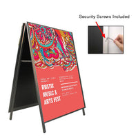 A-Frame 24x36 Sign Holder | with SECURITY SCREWS on Snap Frame 1 1/4" Wide