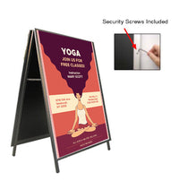 A-Frame 36x36 Sign Holder | with SECURITY SCREWS on Snap Frame 1 1/4" Wide