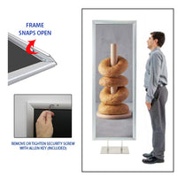 Double Pole Poster Floor Stand 48x60 Sign Holder with SECURITY SCREWS on Snap Frame 1 1/4" Wide