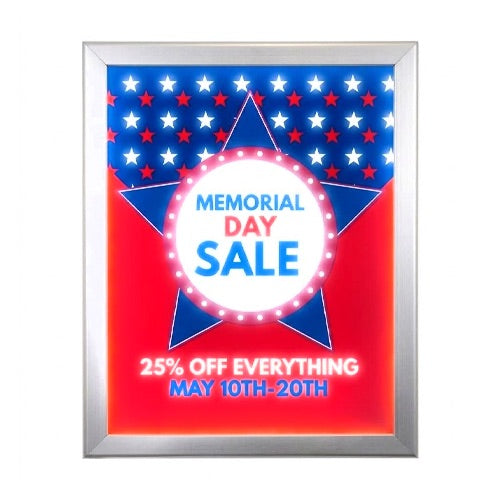 SwingSnap LED Backlit Lightboxes | Quick Change Poster Snap Frame with Metal Display Case 24 Sizes