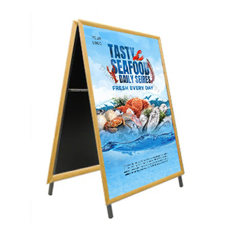 Wooden A-Frame 24x48 Sign Holder | WOOD Snap Frame 1 1/4