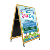 A-Frame 24x72 Sign Holder | WOOD Snap Frame 1 1/4" Wide