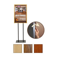 Double Pole Floor Stand 20x30 Sign Holder | Wood Snap Frame 1 1/4" Wide