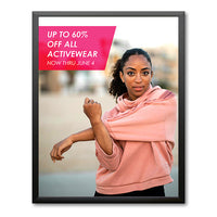 Satin Black Weather Resistant Poster Snap Frames 1 1/4"Wide Profile in 30+ Standard Sizes