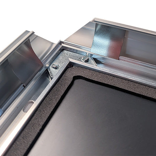Rubber gaskets on the inside of the Weather Resistant Snap Frames provide additional protection from moisture