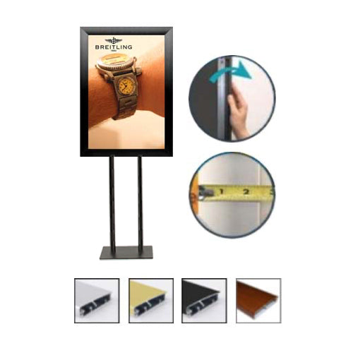 Double Pole Poster Stand 14x22 Sign Holder | Snap Frame 2 1/2