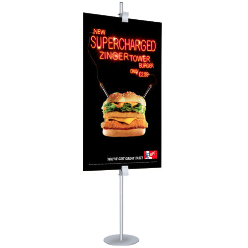1 SIDED POSTER CLAMP FLOOR DISPLAY STAND