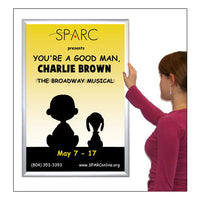 POSTER SNAP FRAMES 28x44 (SHOWN in SILVER) with 1 5/8" WIDE FRAME