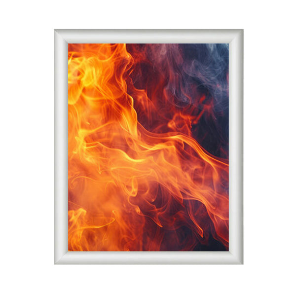 24" x 36" Fire Resistant Snap Frame, 1-inch Wide | Silver Metal Frame