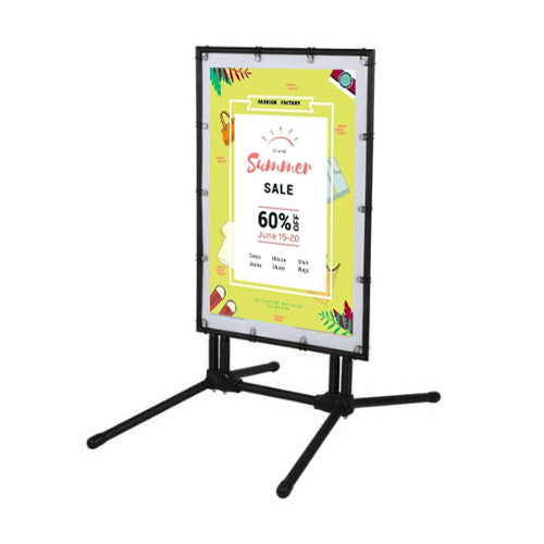 STREET-MASTER™ Pavement Sidewalk Sign with Flexible Spring Feet (for 24” x 36” Banners)