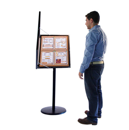 11x17 Curved LED Floor Sign Stand & Menu Stand Black